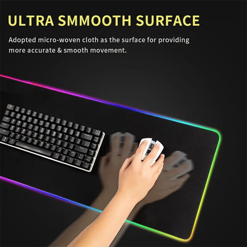 XXL RGB Gaming Mauspad Drachen Design Schreibtischmatte Schwarz Gaming Zubehör