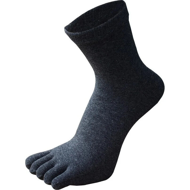 HABO Zehensocken Baumwoll Crew-Socken für Sport, Laufen, Einfarbig