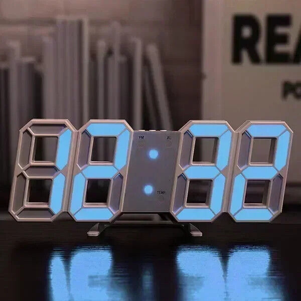 3D Digitale Wanduhr Dekoration Glow Leucht Elektronische Uhr Wohnzimmer LED Uhr