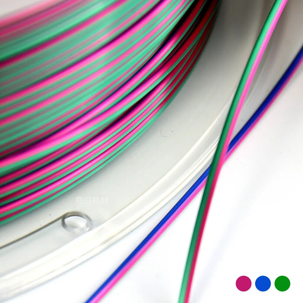 3D Drucker Filament PLA 1,75 Mm dreifarbig Filament Kunststoffmaterial Glänzend