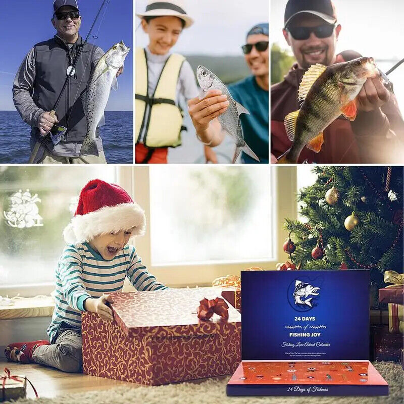 HABO Angeln Adventskalender Angelhaken Weihnachten Fisch Köder Geschenk 2024