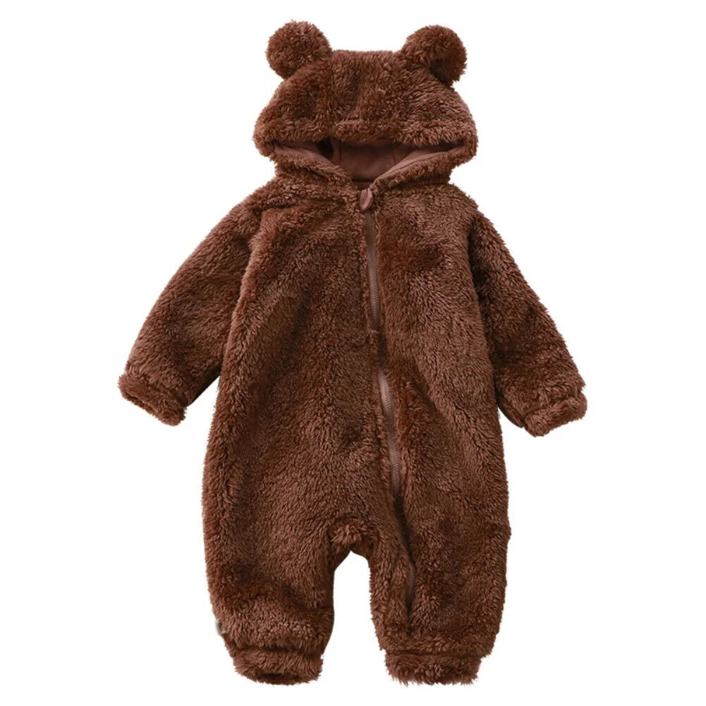 Baby Ganzkörperanzug Winter niedlicher Bären Schlafanzug Kleinkind Strampler