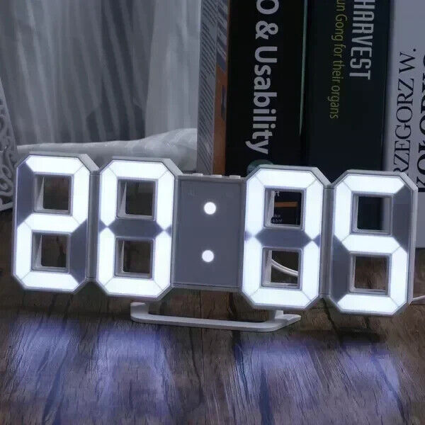 3D Digitale Wanduhr Dekoration Glow Leucht Elektronische Uhr Wohnzimmer LED Uhr