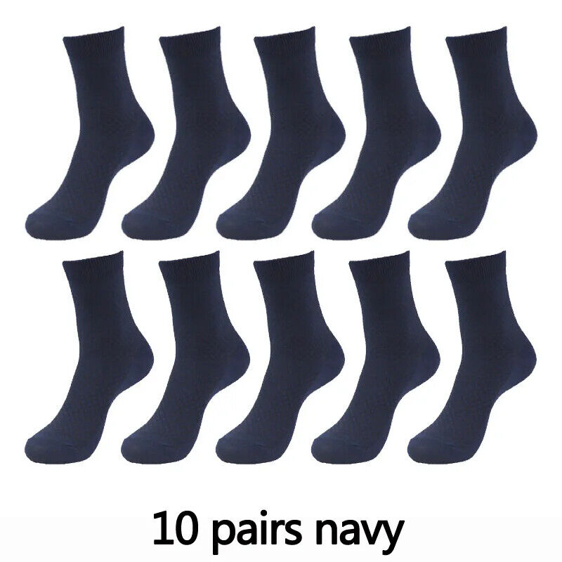 10 Paar Herren Socken Bambusfaser Atmungsaktiv Lang Business Casual Gr. 38-46
