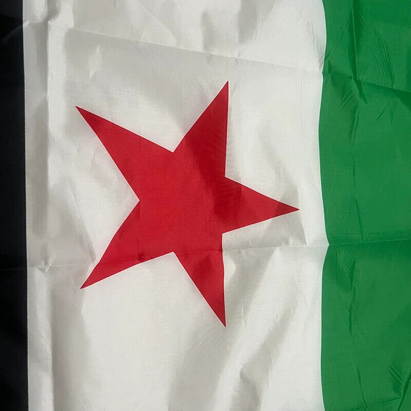 HABO Syrien-Flagge, 90 X 150 Cm, Fahne Revolution Neue Flagge 3 Sterne Grün