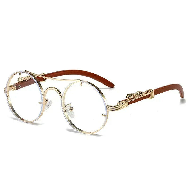 HABO Vintage Punk Runde Sonnenbrille – Doppelbrücke, Mehrfarbige Shades, Retro
