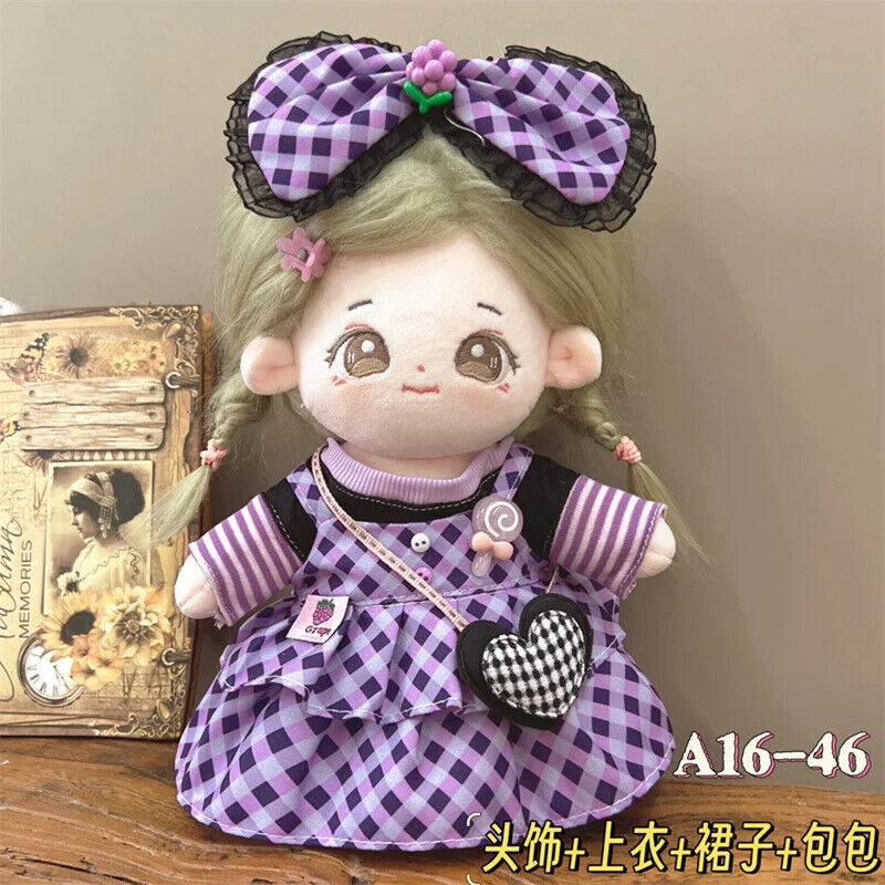 Puppenkleider für 20 cm Baumwoll-Idolpuppen – Prinzessinnenkleid und Overalls