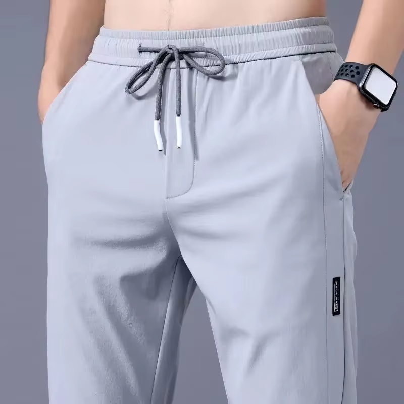HABO Dünne Sommer-Freizeithose für Herren – Trendige Hose aus Eisseide