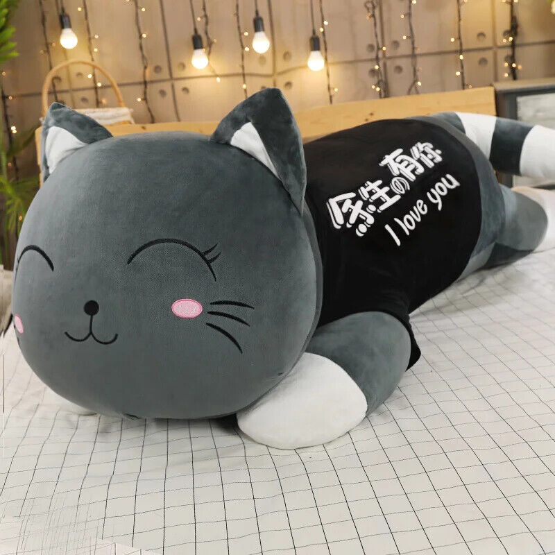 110 cm große Plüschkatze – Weiches Cartoon-Tierkissen als perfektes Geschenk