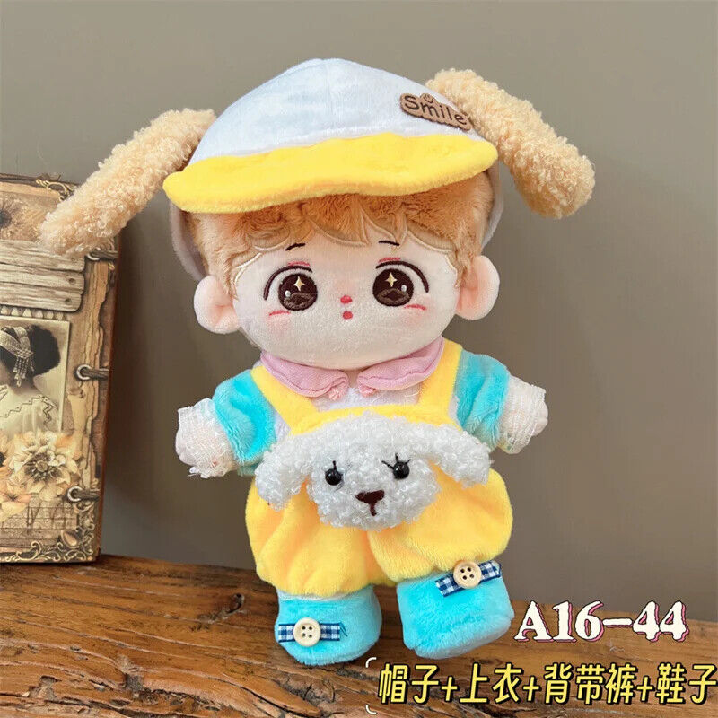 Puppenkleider für 20 cm Baumwoll-Idolpuppen – Prinzessinnenkleid und Overalls