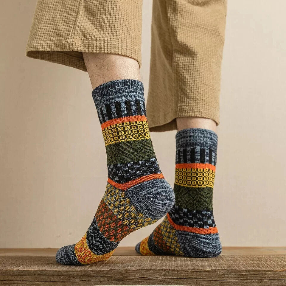 HABO Winter-Herrensocken – Verdickte Wollsocken im Retro-Stil für Schneestiefel