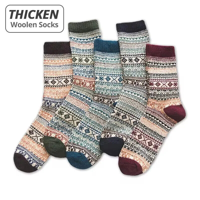 HABO Winter-Herrensocken – Verdickte Wollsocken im Retro-Stil für Schneestiefel