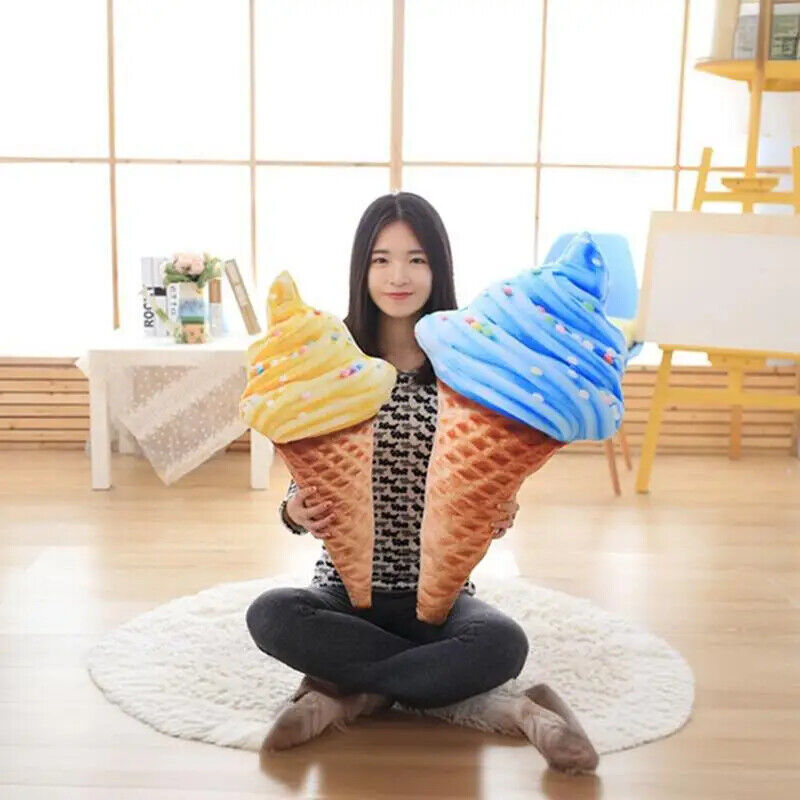 HABO Eis Waffel Plüsch Kissen Kuscheltier Bunt Riesig Bunt Streusel Geschenk