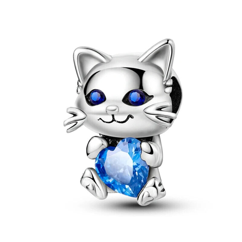 HABO TiereSerie Charms Silber – Hund, Katze Perlen für Pandora Armband Anhänger