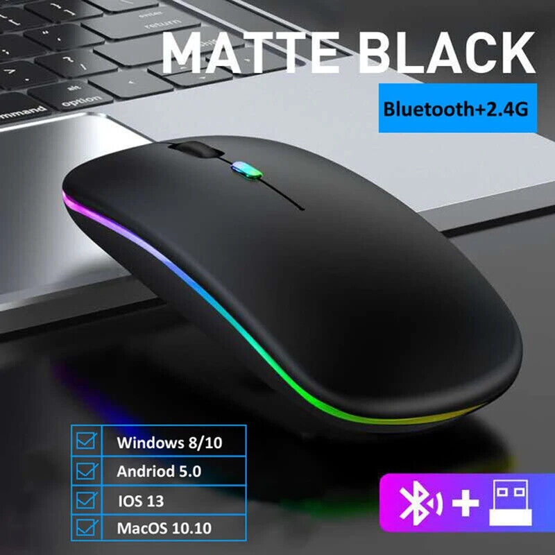 Wireless Office Gaming Maus hochwertig RGB Drahtlose Maus Aufladbar Bluetooth