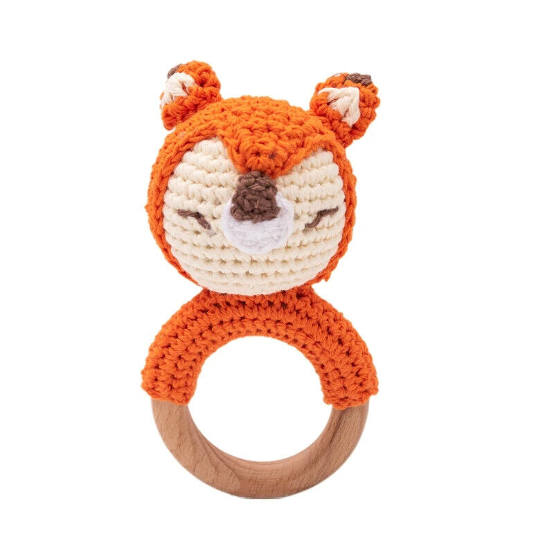HABO Baby Häkel Tier Rassel Mit Ring Bär Teddy Hase Hund Spielzeug Kleinkind