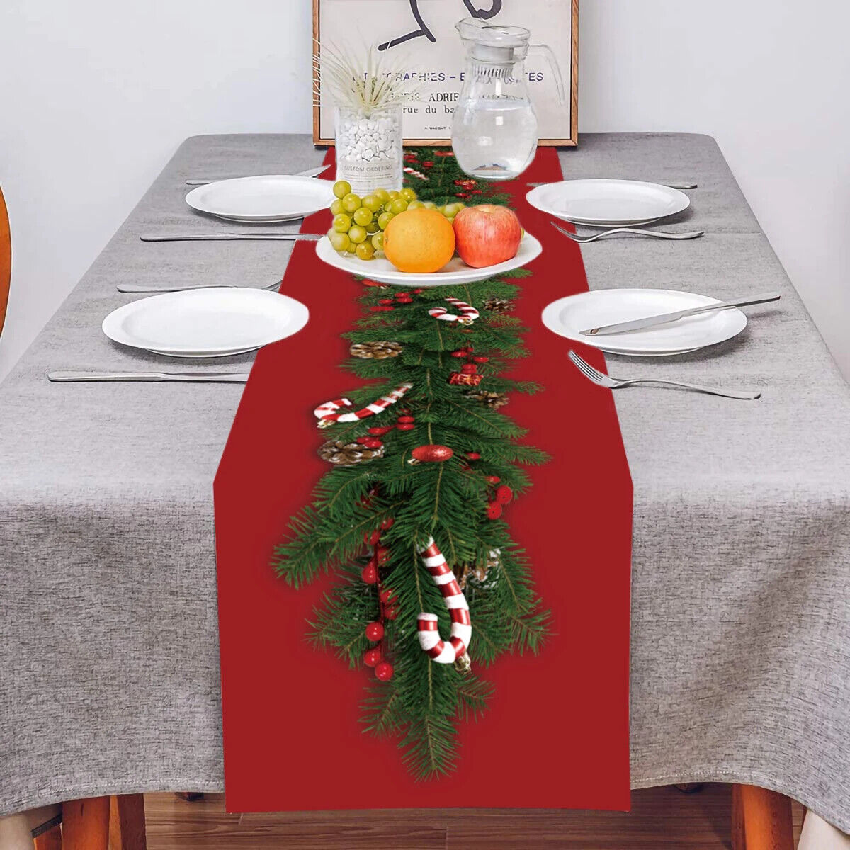 Tischdecke Weihnachten Tisch Läufer Dekoration Christmas Tischbezug Tischdeko