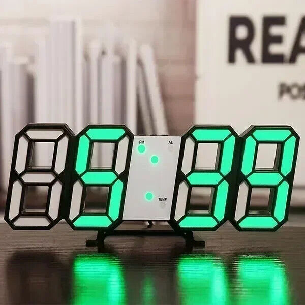 3D Digitale Wanduhr Dekoration Glow Leucht Elektronische Uhr Wohnzimmer LED Uhr