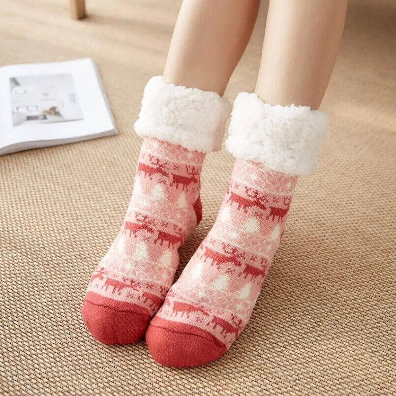 HABO Warme Wintersocken Weihnachtsdesign Weihnachten Plüsch Socken Geschenk