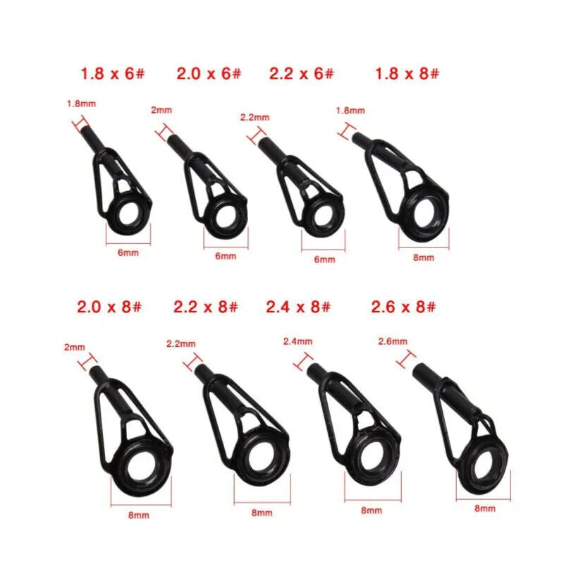 HABO Top Spitze Guide für Spinning- und Casting-Angelruten Edelstahl-Rahmen