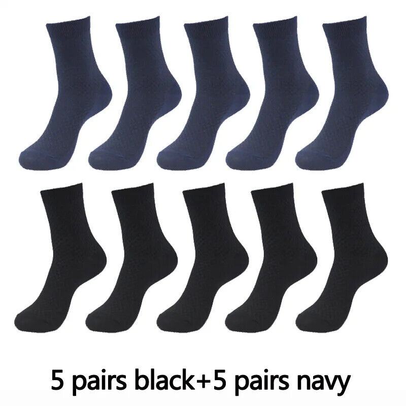 10 Paar Herren Socken Bambusfaser Atmungsaktiv Lang Business Casual Gr. 38-46