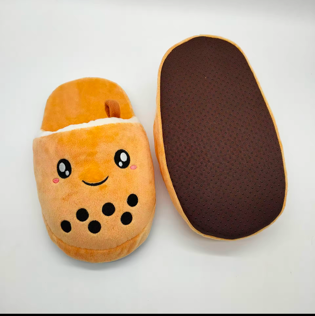 Boba Bubble Tea Hauschuhe Pantoffeln Milk Tea Schuhe Winter flauschig warm
