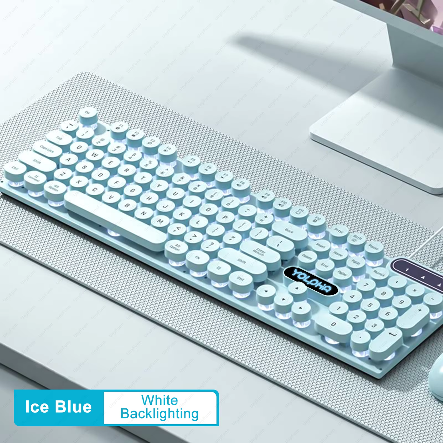 HABO Tastatur mit RGB Kabel mit Tastenblock Schwarz Blau Pink PC Laptop Büro