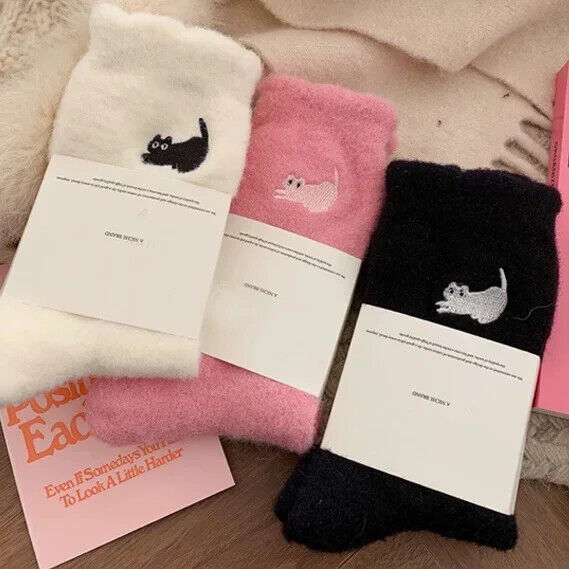 3 Paar Premium Katzen Socken Weiche Plüsch Socken sehr warm Winter flauschig
