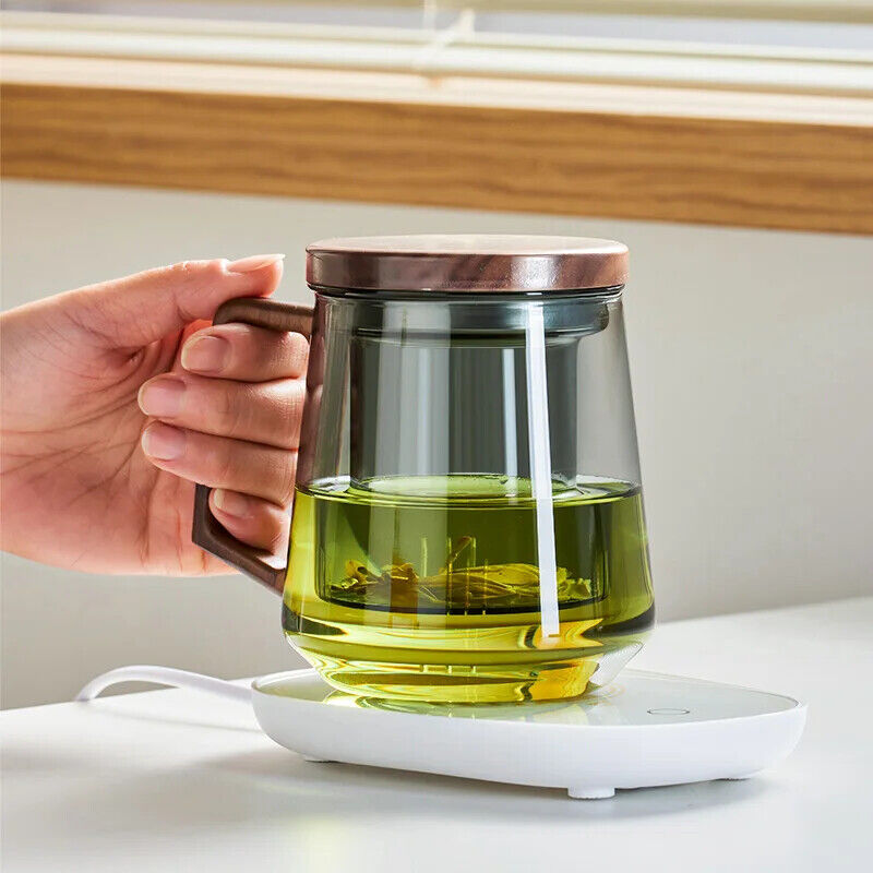 HABO Glastee Tasse mit Holzgriff Filter Becher, Hitzebeständig und Bequem