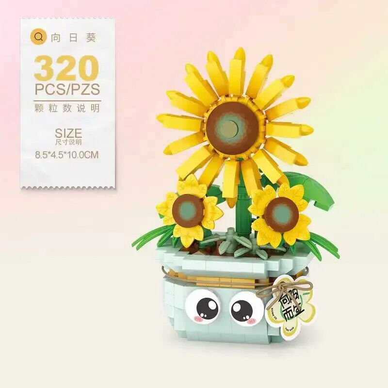HABO Blumenstrauß Bausteine Set DIY Blumen Geschenk Valentinstag Frauen Mädchen
