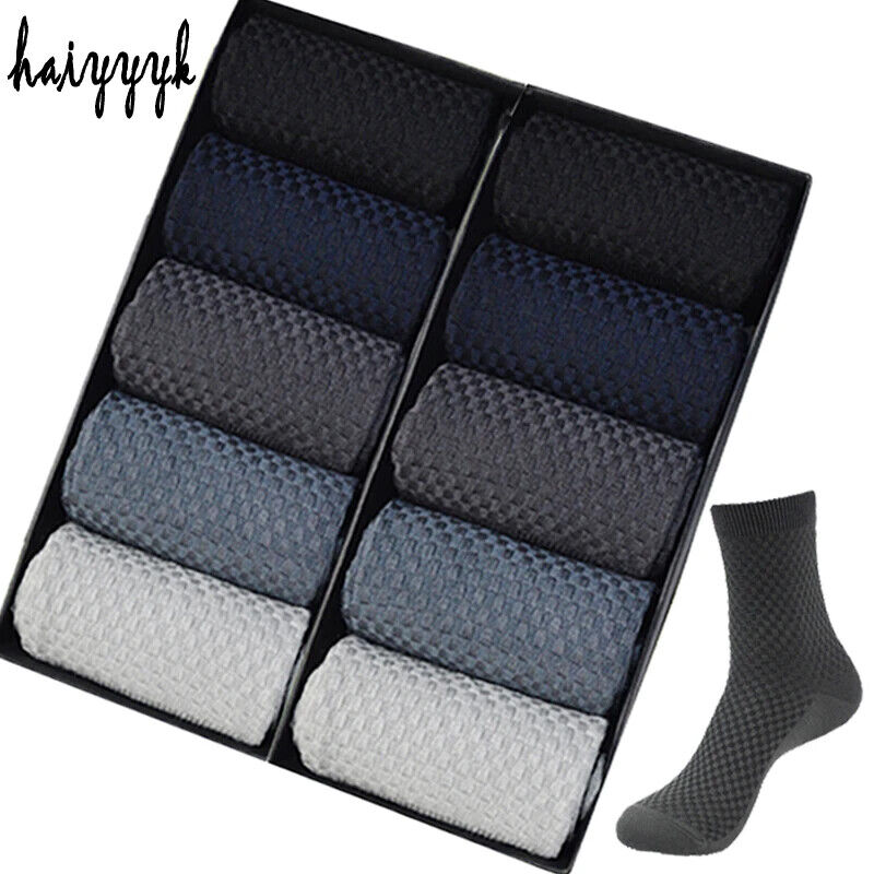 10 Paar Herren Socken Bambusfaser Atmungsaktiv Lang Business Casual Gr. 38-46