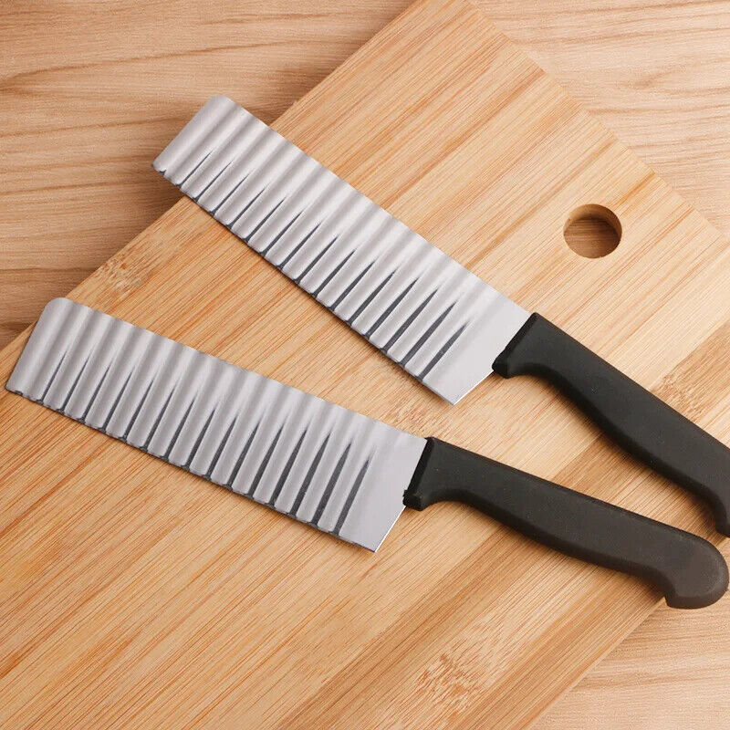 HABO Edelstahl Kartoffel Chip Slicer – Gewelltes Messer für Gemüse, Obst