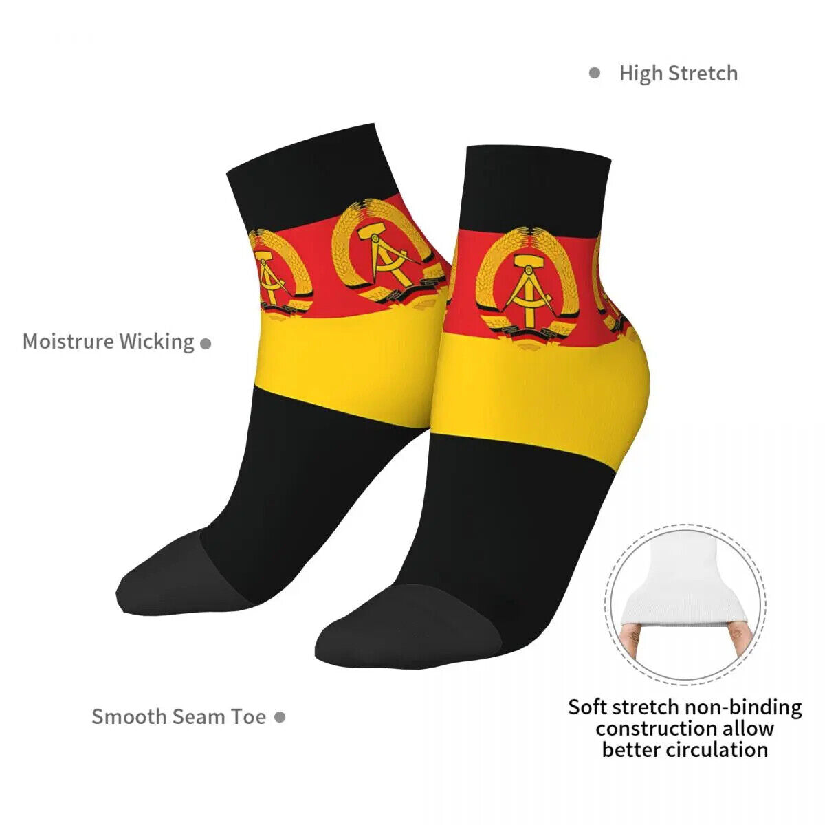HABO DDR Flagge Socken Ostdeutschland Geschenk Herren Damen Deutsche Demokratisc