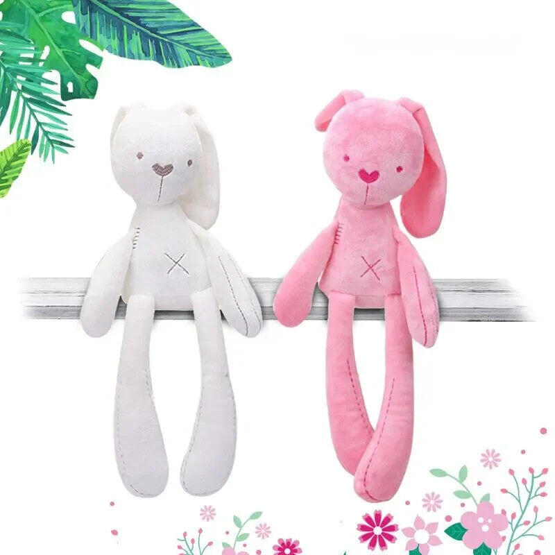 Kaninchen kuscheltier Plüschtier hase weiß Pink für Kinder zum Schlafen 42cm