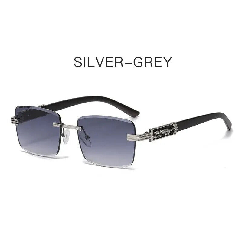 HABO Dekorative Sonnenbrille – Bunte Retro Quadratische Rahmenlose Leopardenkopf