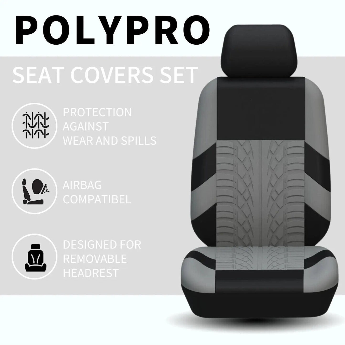 HABO Autositzbezüge Komplettes Set für SUV, Limousine & Van – Universal-Stoff