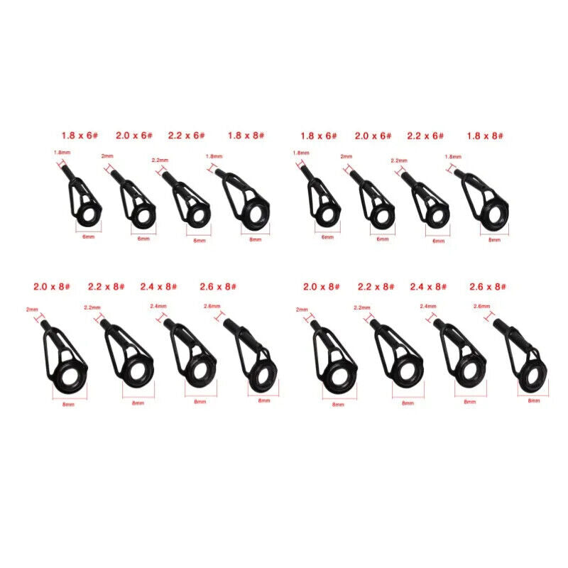 HABO Top Spitze Guide für Spinning- und Casting-Angelruten Edelstahl-Rahmen