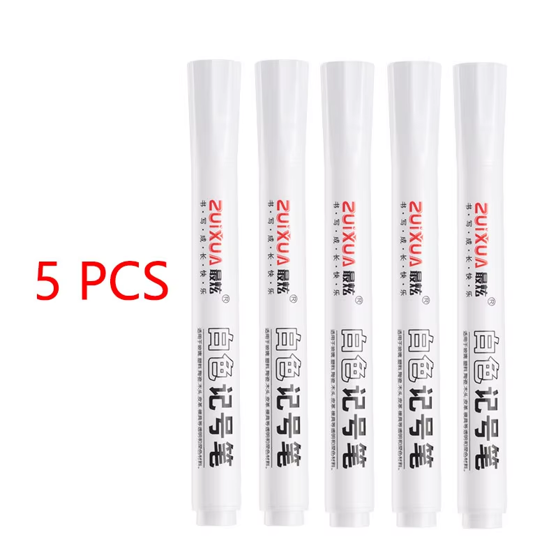 HABO Weiße Markierungsstifte Set – 2,0 mm, Ölig, Wasserdicht, Gelstifte
