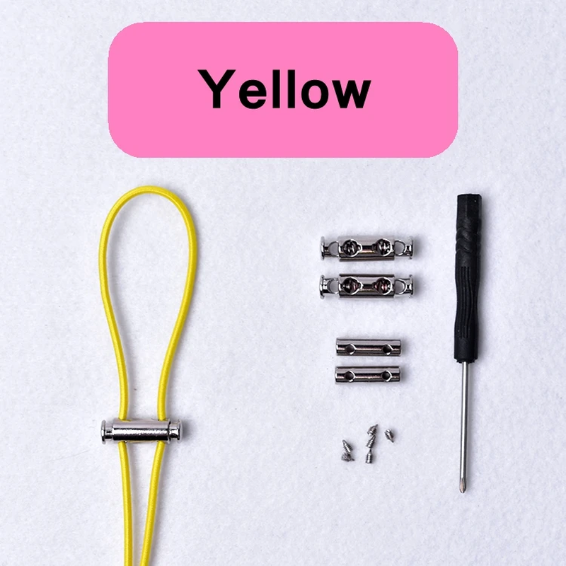 1 Paar Elastische Schnalle Schnürsenkel Kein Schnüren Schnürsenkel Metall Lock-