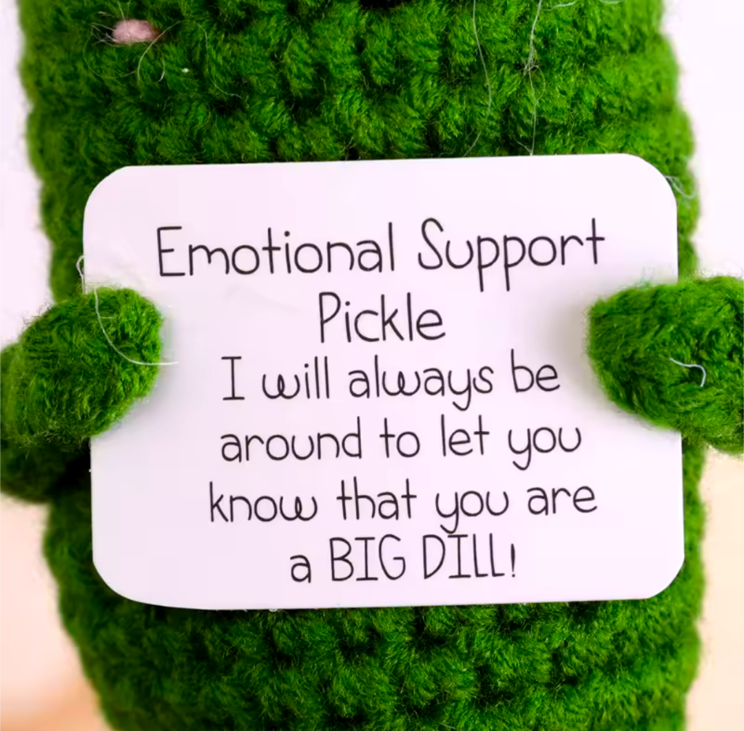 Saure Gurke Motivationsbringer für emotionalen Support handgemacht gehäkelt
