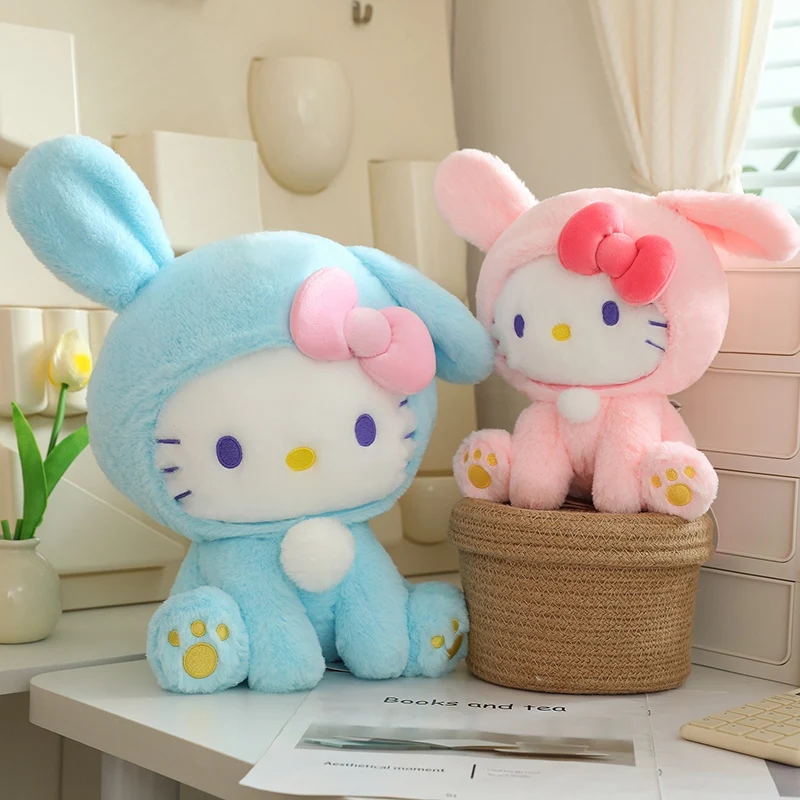 25/33Cm Niedlich Hallo Kitty Verwandeln Sich in Kaninchen Plüsch Tier Kuschelig