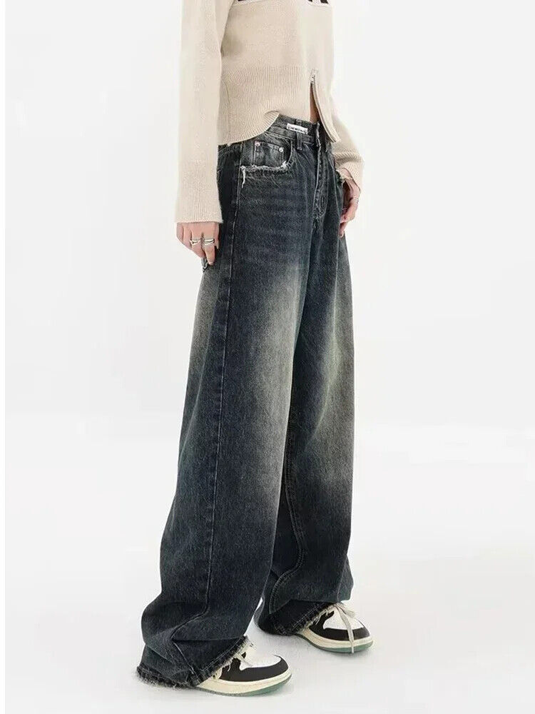 HABO Baggy Jeans Damen Y2K Vintage Retro Lange Hose Streetwear Trendy