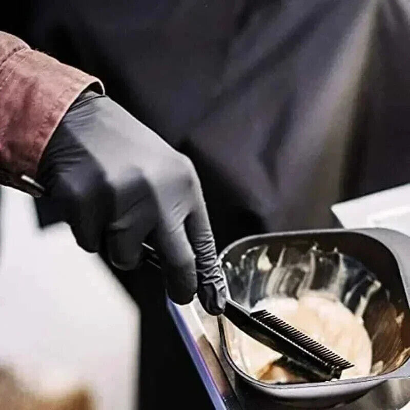 HABO Schwarze Einweg-Nitrilhandschuhe Latexfrei, Wasserdicht und Langlebig