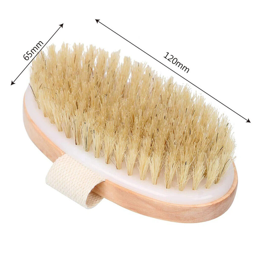 HABO Holz Körper Massage Bürste Rücken Shampoo Borsten Peeling SPA Braun