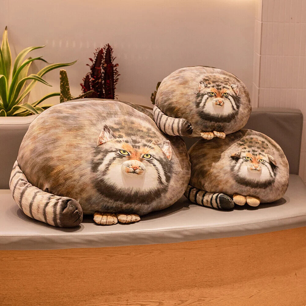Bedrucktes Katzenkissen Dicke Katze Stofftier Kissen bedruckt weich kuschelig