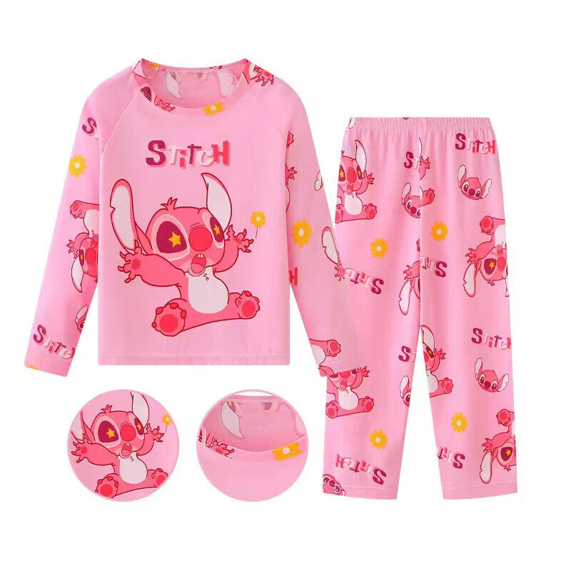 Stich Kinder Pyjamas Schlafanzug Für Jungen Und Mädchen 2 Teiler Sets Geschenk