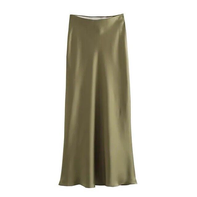 HABO Damen Rock Satin Lang Elegant Büro Frauen 4 Verschiedene Farben