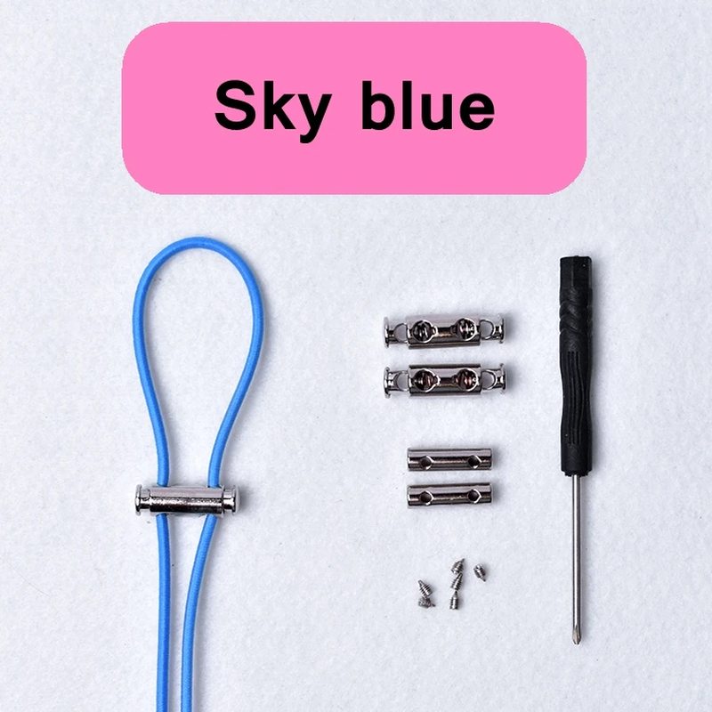 1 Paar Elastische Schnalle Schnürsenkel Kein Schnüren Schnürsenkel Metall Lock-