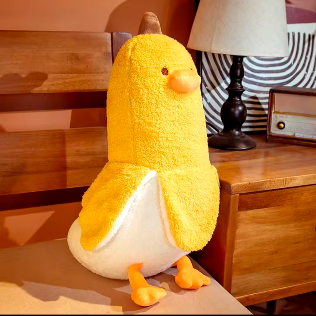 Banane Kuscheltier Plüschtier geschält Ente Geschenk weich gelb weiß 50cm