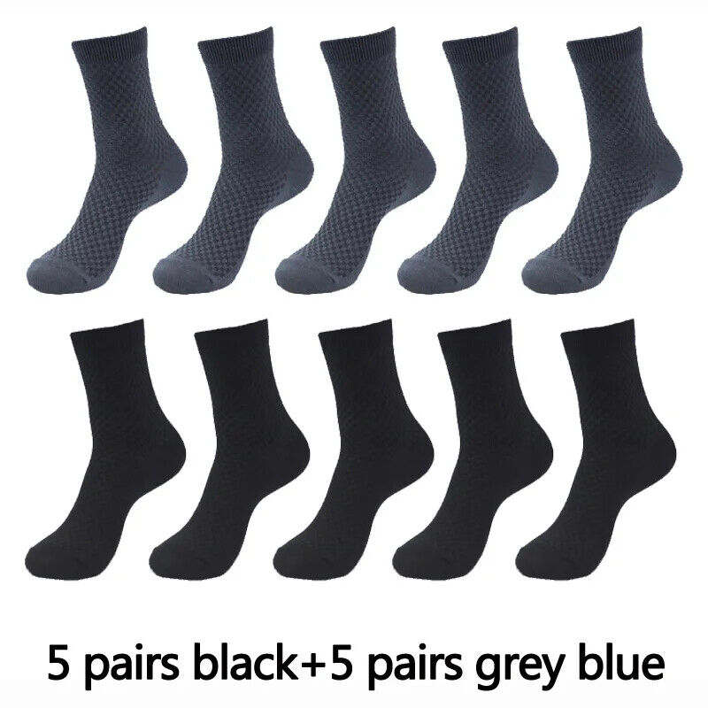 10 Paar Herren Socken Bambusfaser Atmungsaktiv Lang Business Casual Gr. 38-46